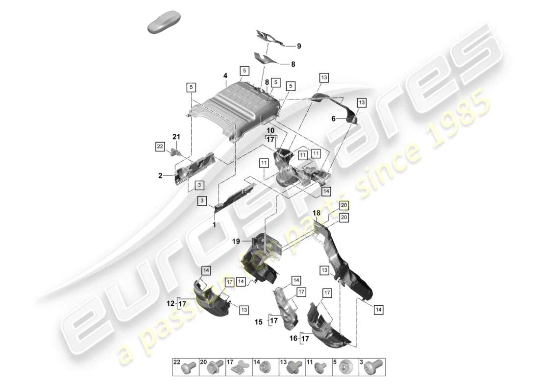 porsche 2022 (panamera 971-2) abgasanlage wärmedämmung luftführungskanal teilediagramm
