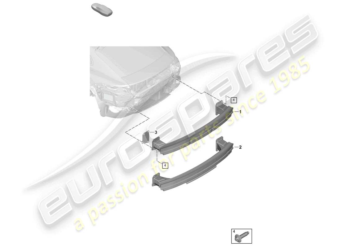 porsche 2024 (panamera 976) stoßstangenträger hinten, ersatzteildiagramm