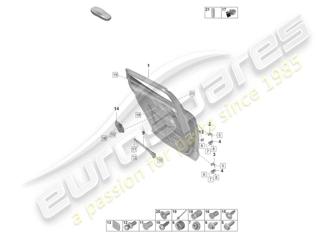 porsche 2022 (panamera 971-2) türschale hinten ersatzteil-diagramm