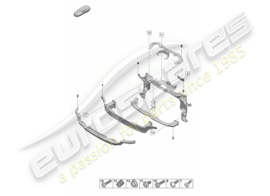porsche 2024 (panamera 971-2) stoßfängerträger vorne sport design paket teilediagramm