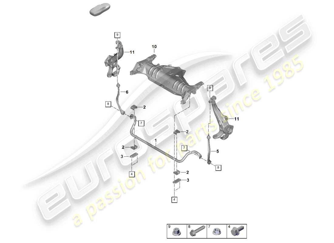 porsche 2025 (panamera 976) stabilisator-ersatzteildiagramm