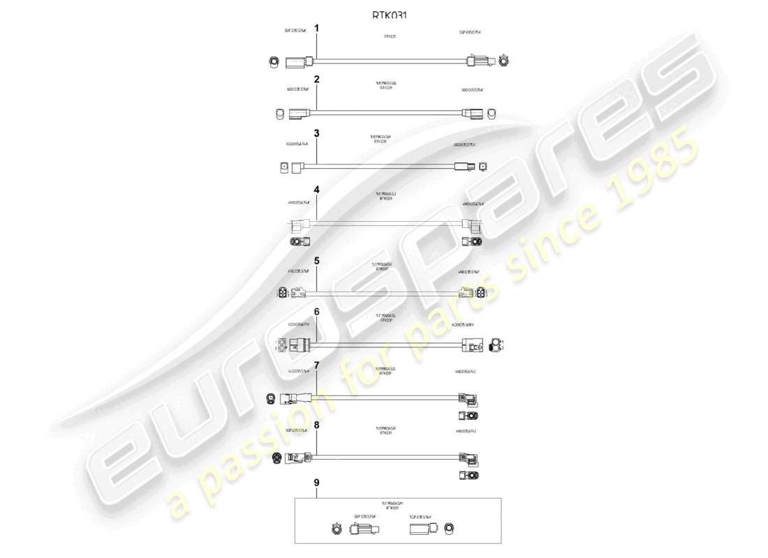 porsche 2024 (panamera 976) reparatursatz für antennenkabel rtk031 ersatzteildiagramm