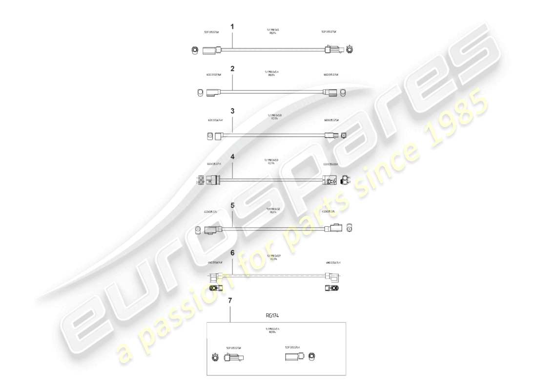 porsche 2024 (panamera 976) reparatursatz für antennenkabel rg174 ersatzteildiagramm