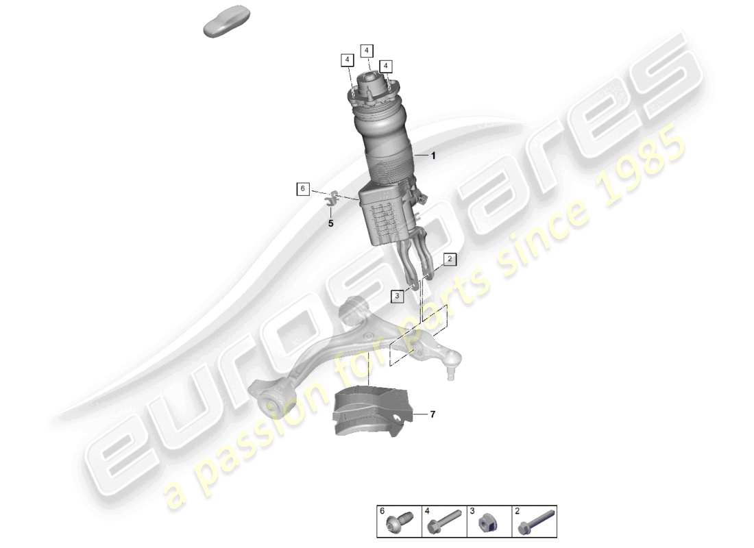 porsche 2026 (panamera 976) luftfederung federbein komplett ersatzteildiagramm
