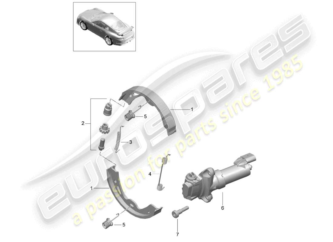 porsche 2021 (991-2 r/gt3/rs) feststellbremse d >>- mj 2017 ersatzteildiagramm