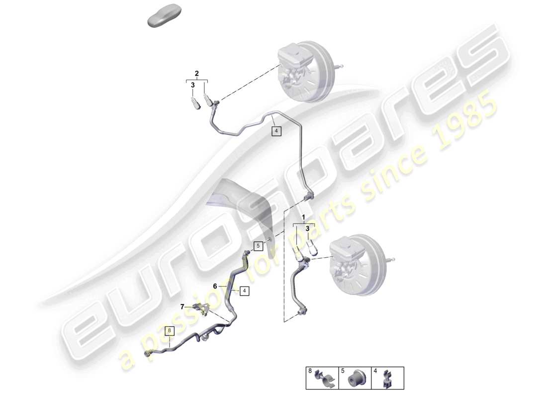 porsche 2025 (cayenne e3 pa) vakuumschläuche für bremskraftverstärker ersatzteildiagramm