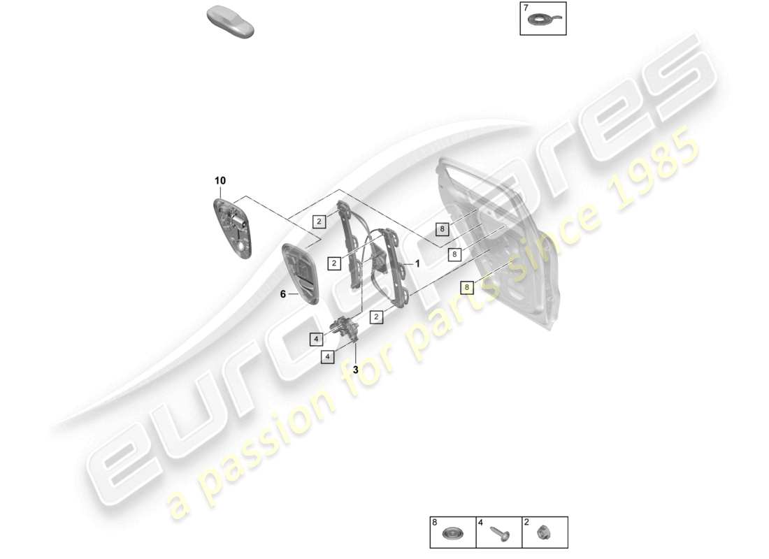 porsche 2025 (cayenne e3 pa) fensterheber hinten montageträger coupe teilediagramm