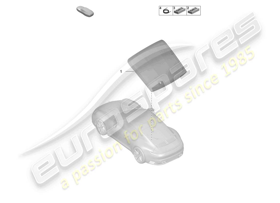 porsche 2024 (992-1) heckscheibe teilediagramm
