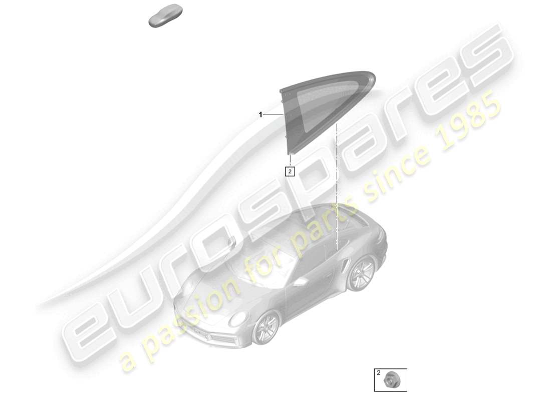 porsche 2024 (992-2 turbo / s) seitenfenster-ersatzteildiagramm