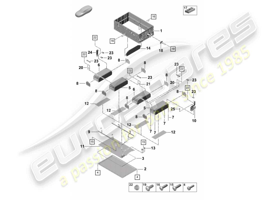 porsche 2023 (panamera 971-2) hochvoltbatterie hybrid einzelteile teilediagramm