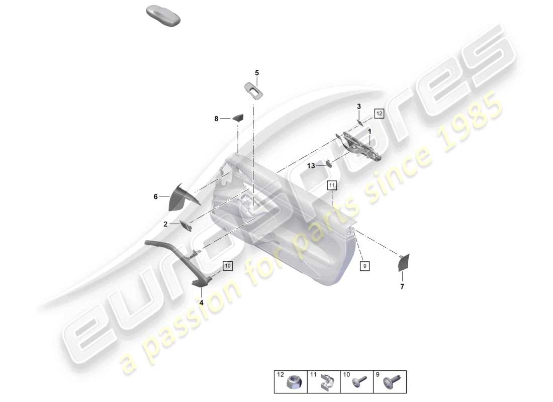 porsche 2021 (718 cayman gt4) türverkleidung gt4rs zubehör teilediagramm