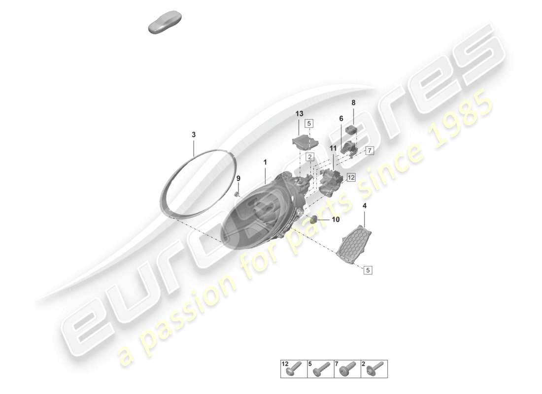porsche 2022 (992-1 gt3/rs/st) led-scheinwerfer pdls+ ersatzteildiagramm