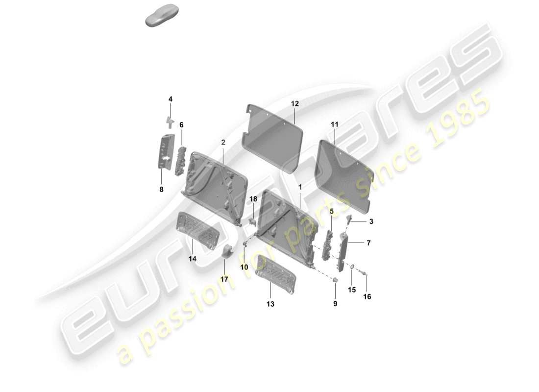 porsche 2020 (992-1 turbo / s) rückenlehnenrahmen ersatzteildiagramm