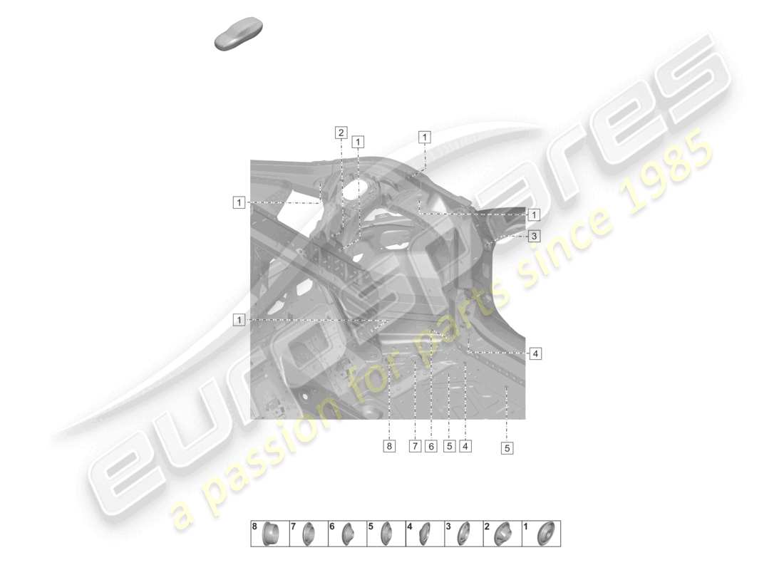 porsche 2022 (992-1 turbo / s) stopfen für karosserie vorne karosserie radkasten teilediagramm