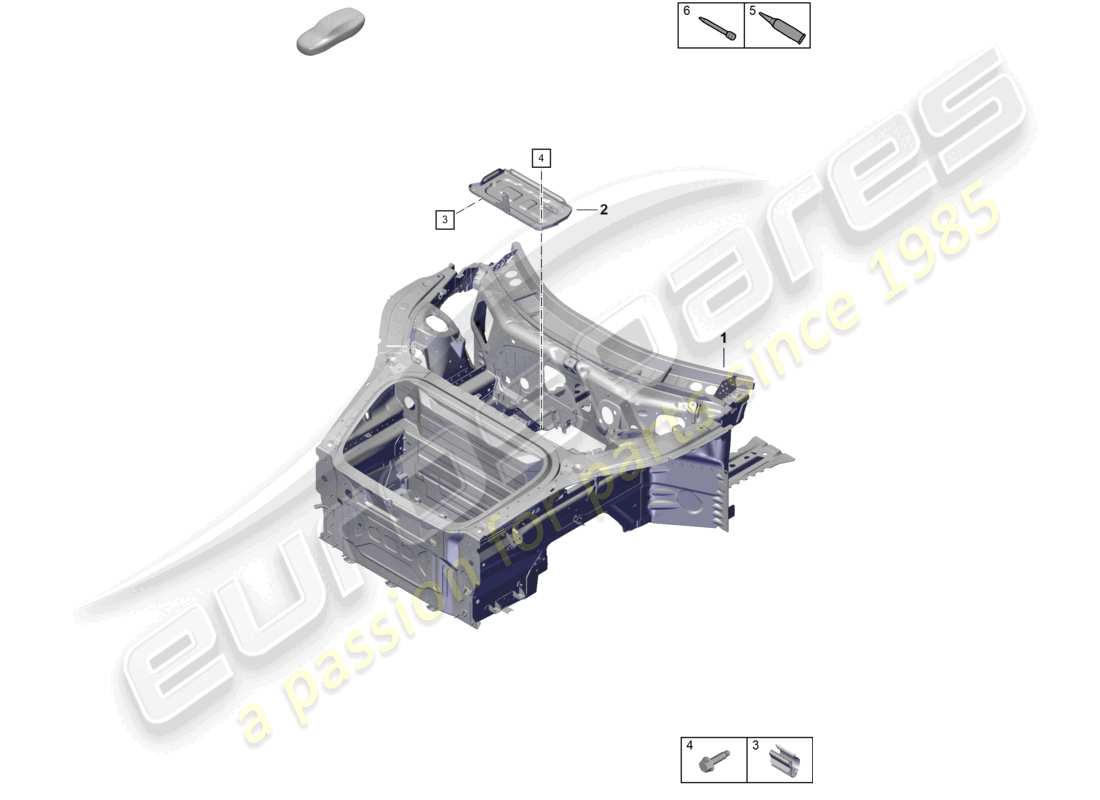 porsche 2021 (718 cayman gt4) frontend (komplett) teilediagramm