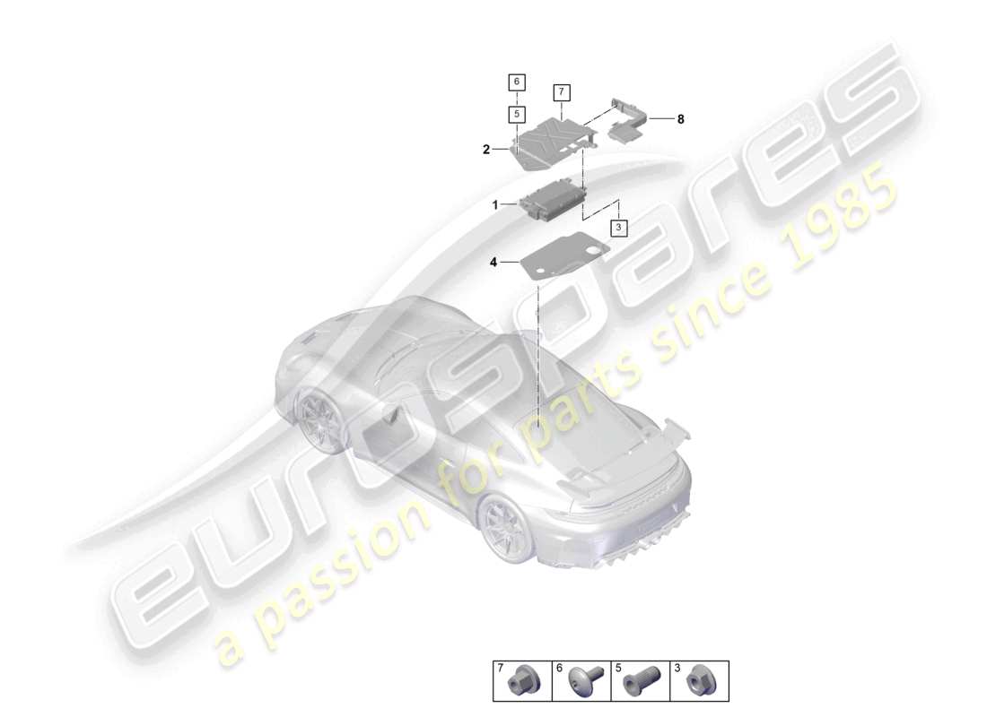porsche 2026 (992-2 gt3) verstärker-teilediagramm