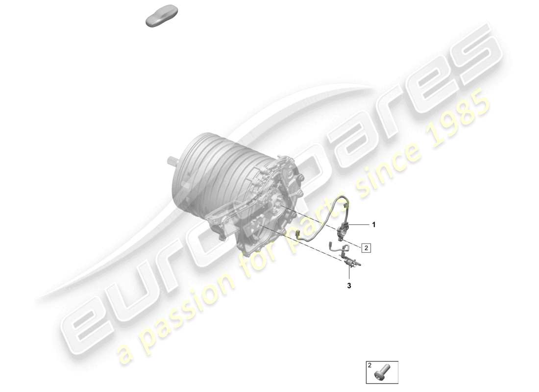 porsche 2025 (taycan 9j1-2) fahrmotor für elektroantrieb hinterachse sensoren teilediagramm