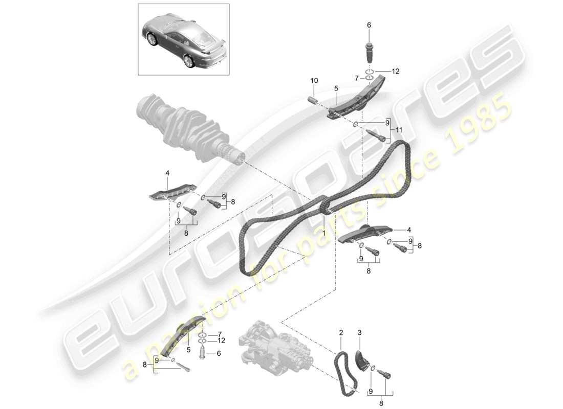 porsche 2021 (991-2 r/gt3/rs) kettenspanner steuerkette ersatzteilübersicht
