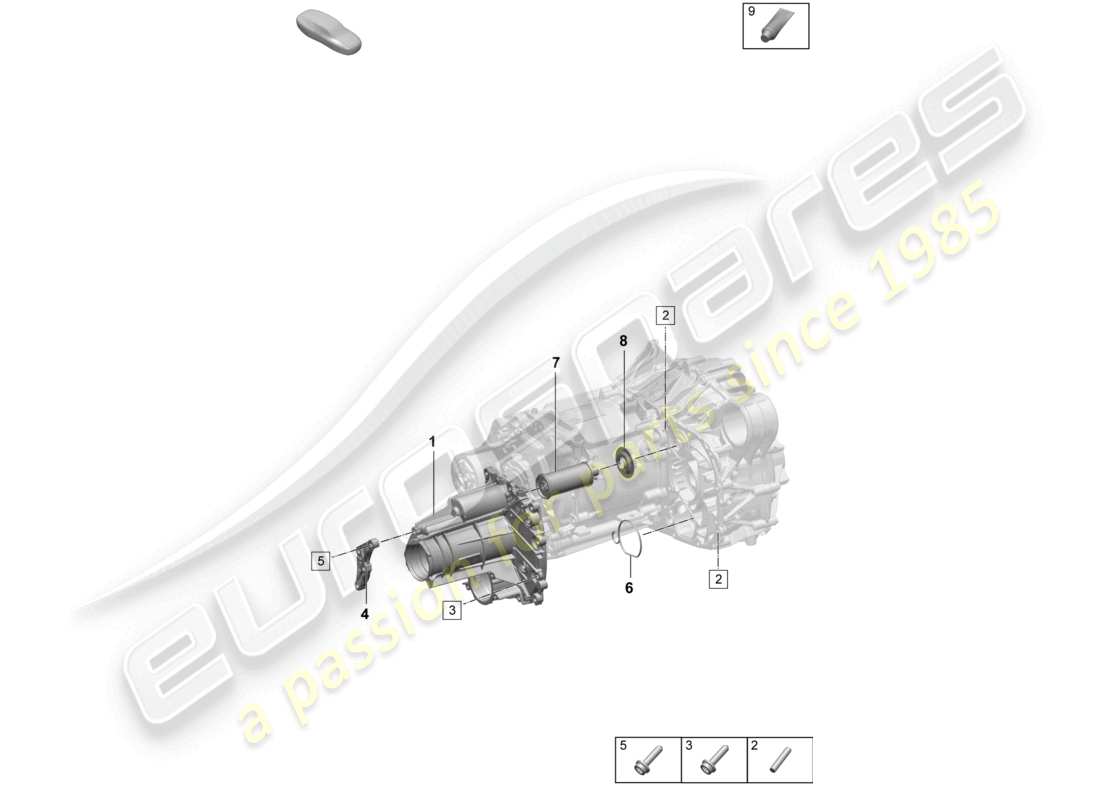 porsche 2025 (macan-e) fahrmotor für e-antrieb vorderachse ölfilterelement teilediagramm