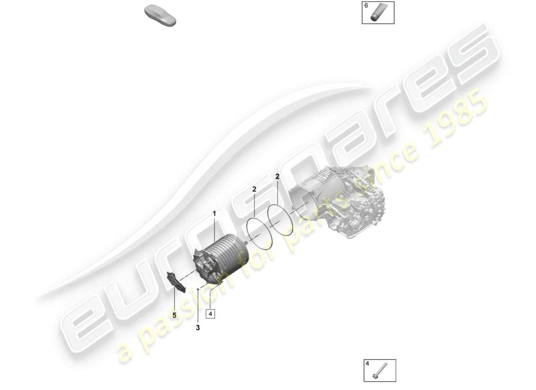 porsche 2025 (macan-e) fahrmotor für elektroantrieb rotoreinheit hinterachse teilediagramm