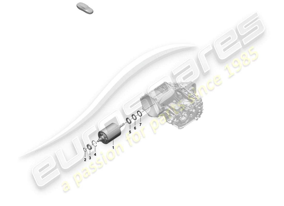 porsche 2025 (macan-e) fahrmotor für elektroantrieb rotoreinheit hinterachse teilediagramm