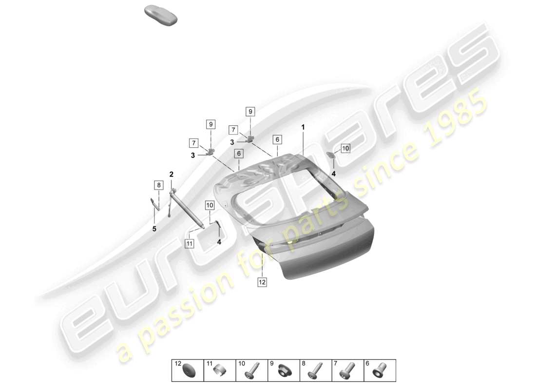 porsche 2025 (taycan 9j1-2) hintere klappe - teilediagramm