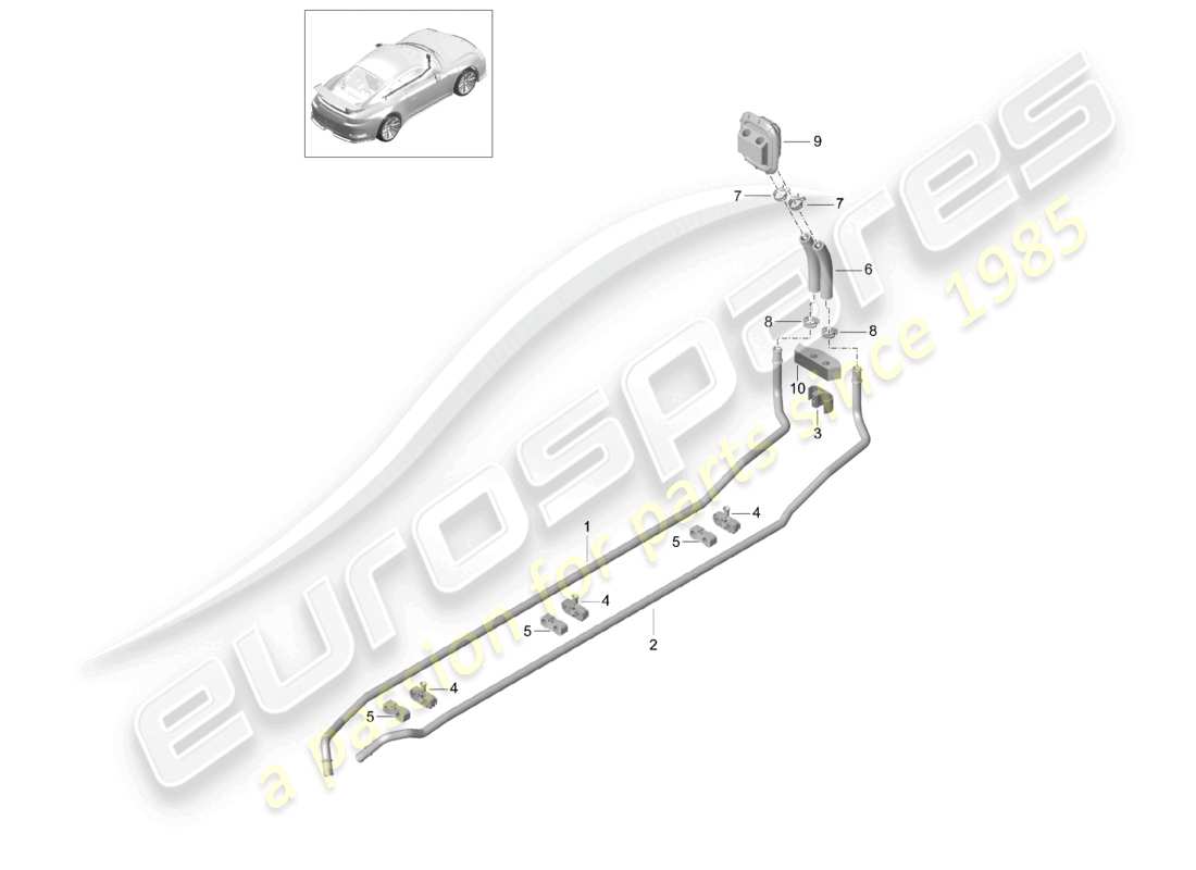 porsche 2021 (991-2 r/gt3/rs) heizungsvorlaufrohr rücklaufleitung teilediagramm
