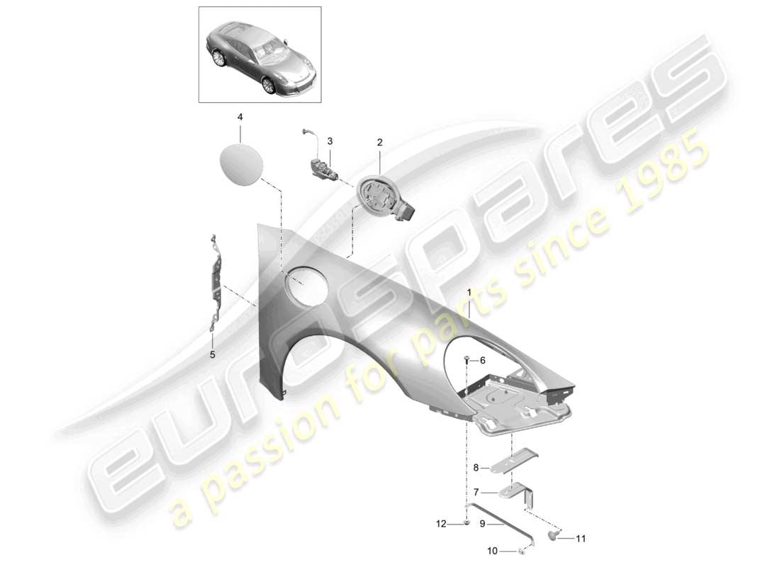 porsche 2021 (991-2 r/gt3/rs) wing-teilediagramm
