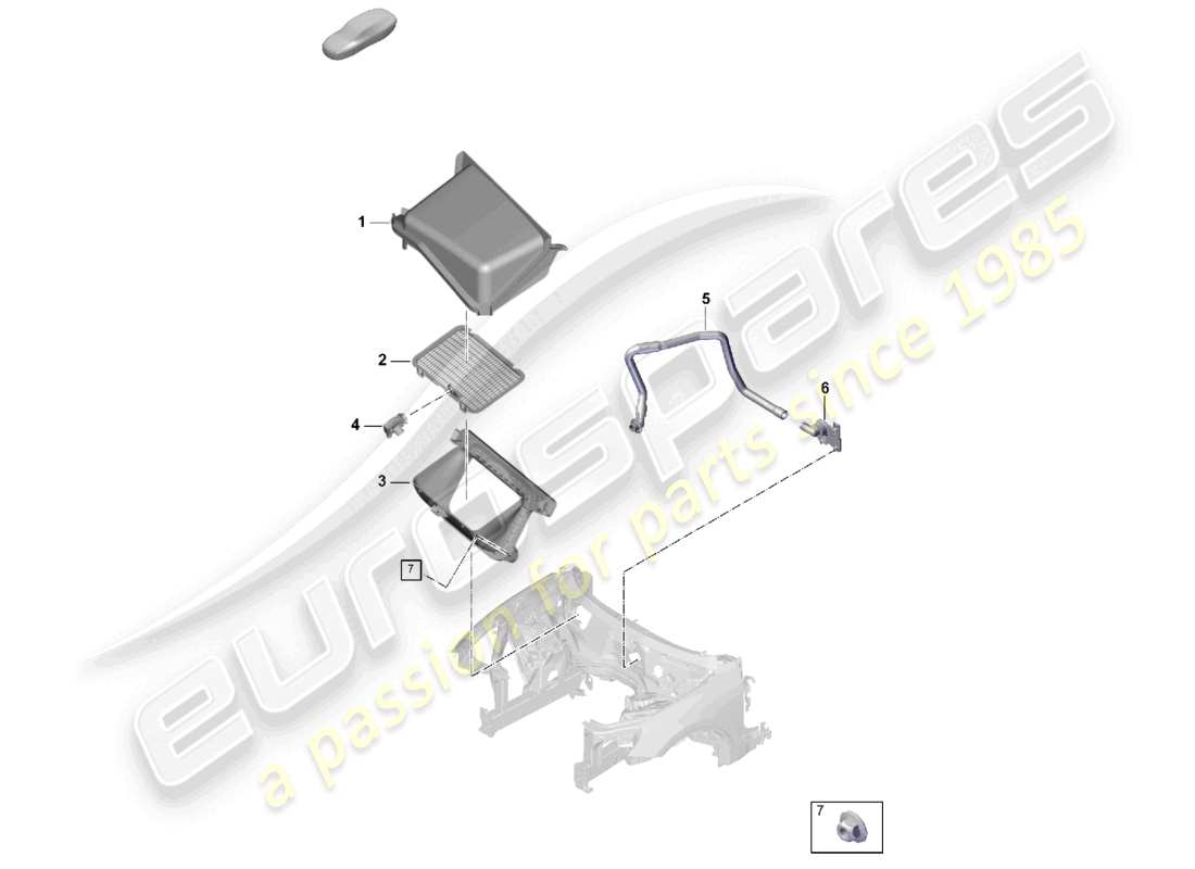 porsche 2025 (cayenne e3 pa) klimaanlage linkslenker kaltluftansaugung kupplungskastenkühlung teilediagramm