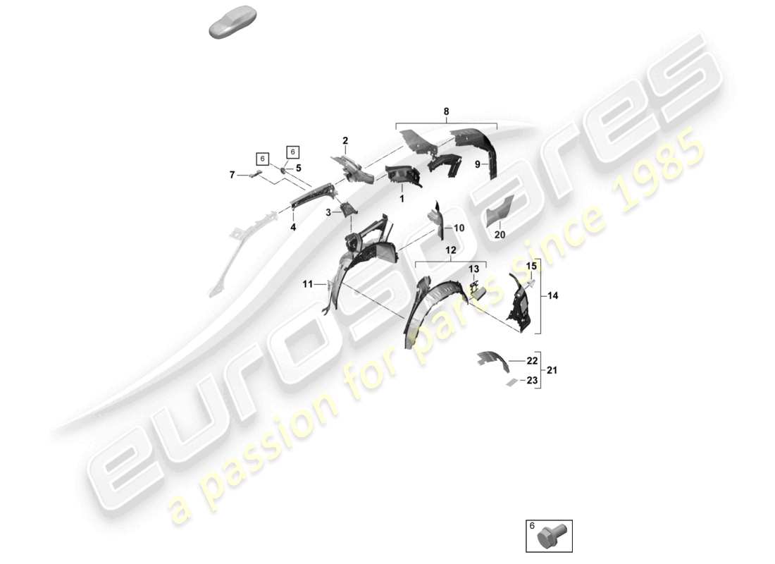 porsche 2024 (cayenne e3 pa) seitenteil hinten innen coupé teilebild