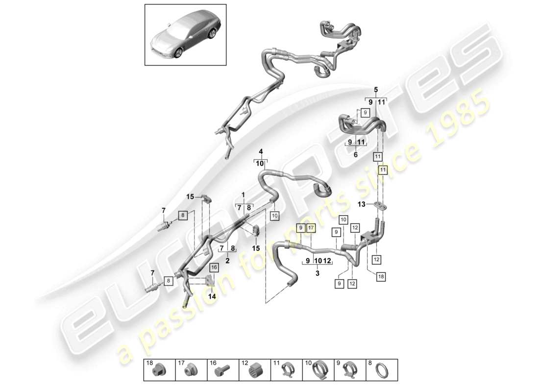 porsche 2021 (panamera 971-1) batterie hybrid kühlsystem teilediagramm