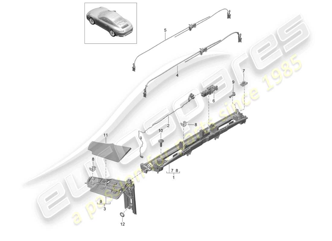 porsche 2022 (992-1) klappenseitiges stellglied – teilediagramm