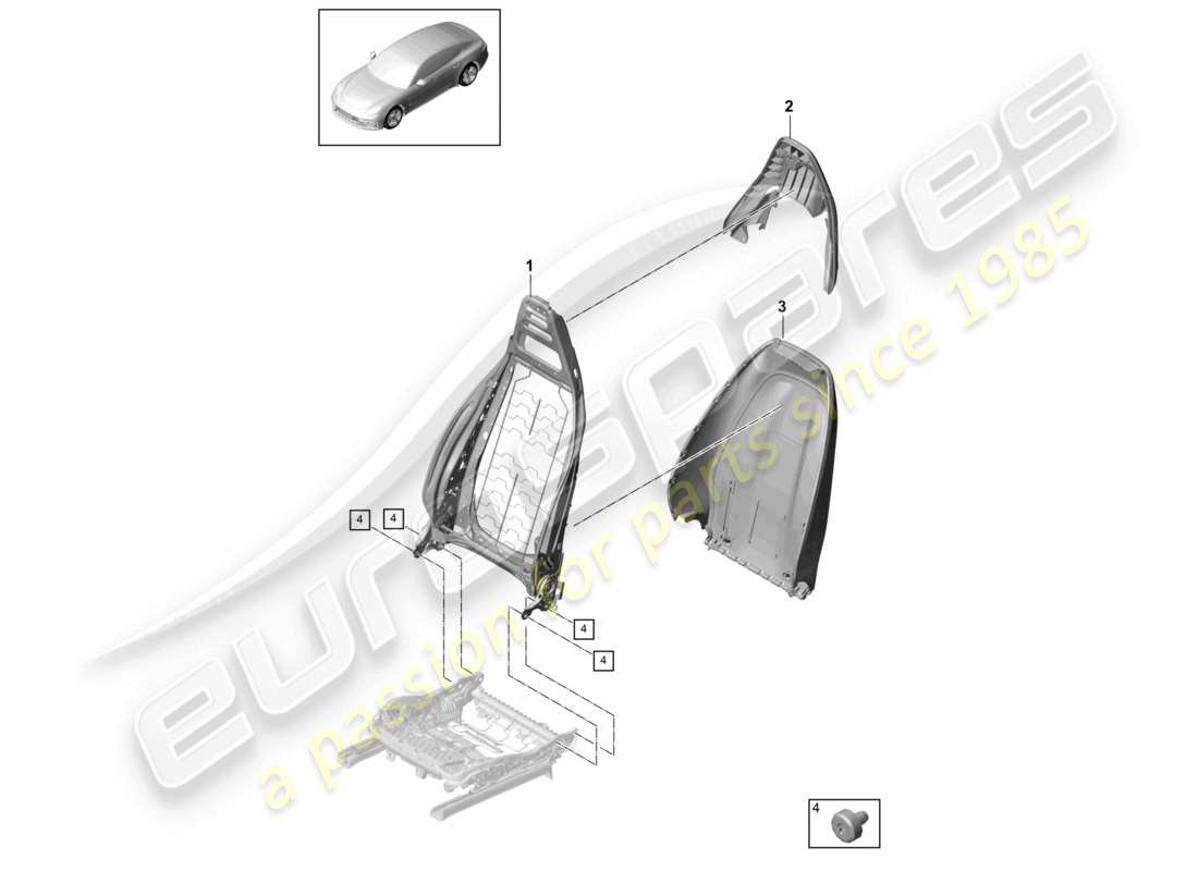 porsche 2021 (panamera 971-1) rückenlehne rückenlehnenschale komfortsitz teilediagramm