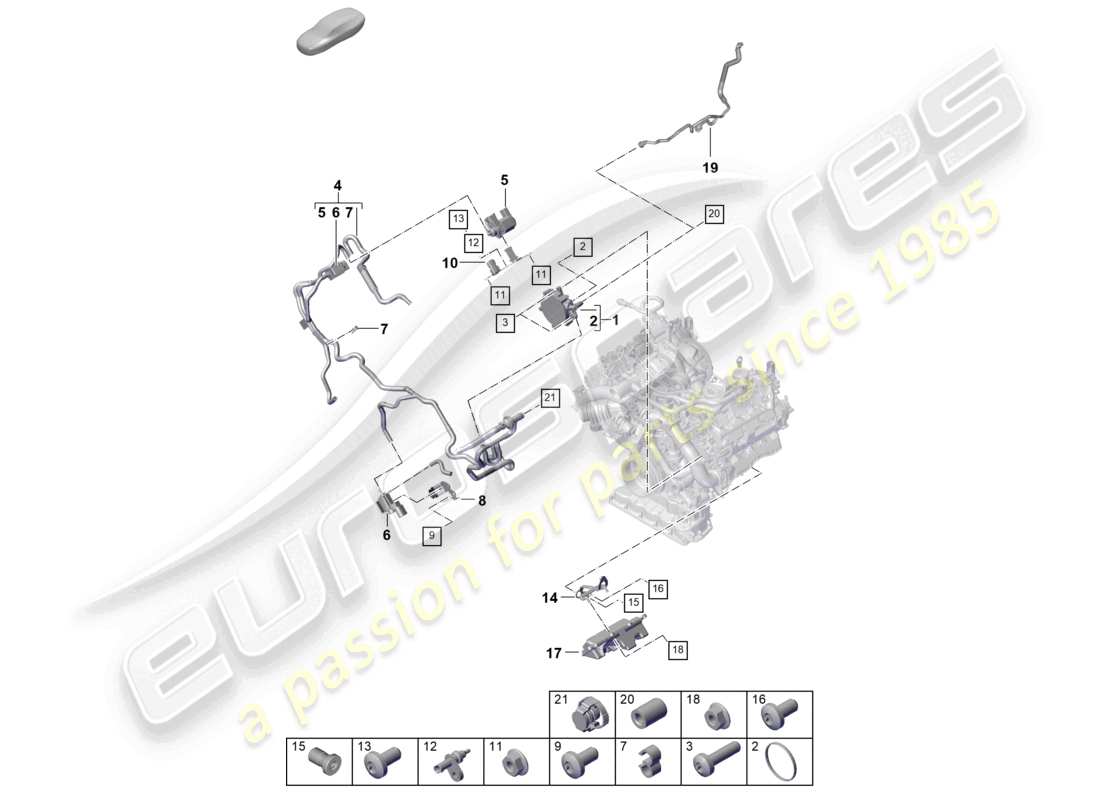 porsche 2025 (cayenne e3 pa) vakuumsystem vakuumpumpe teilediagramm