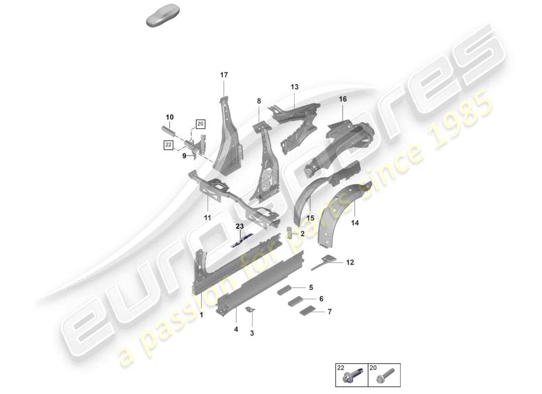 porsche 2026 (992-2 gt3/rs/st) schweller innen seitenteil gt3 ersatzteilliste