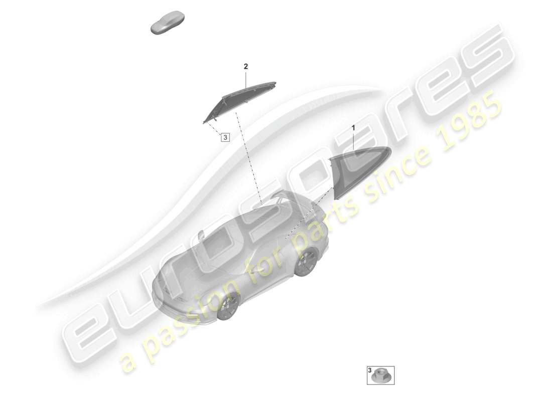 porsche 2026 (992-2 gt3/rs/st) seitenfenster-ersatzteildiagramm