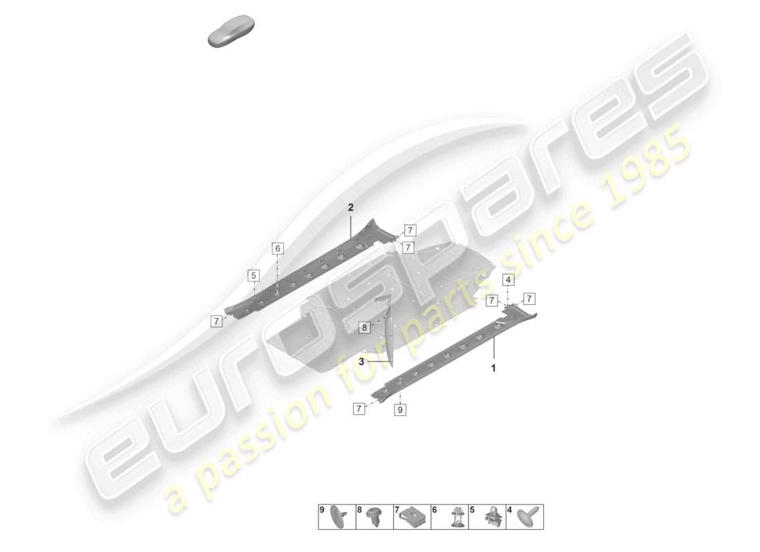 porsche 2026 (992-2 gt3/rs/st) seitenschwellerverkleidung außen teilediagramm