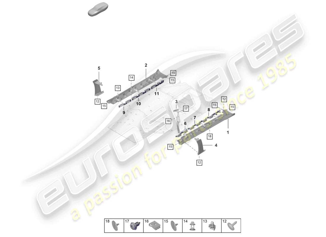 porsche 2026 (992-2 gt3/rs/st) seitenschwellerverkleidung außen teilediagramm