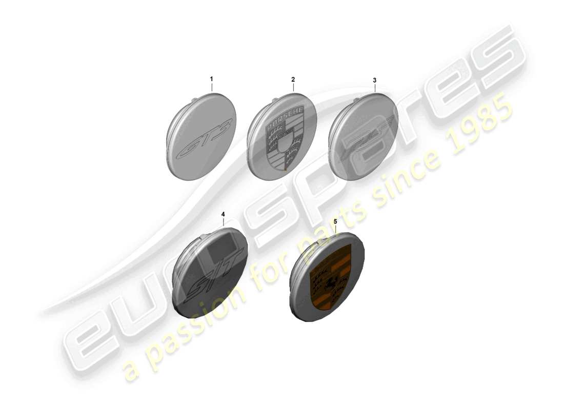 porsche 2025 (992-2 gt3/rs/st) radkappen-ersatzteildiagramm