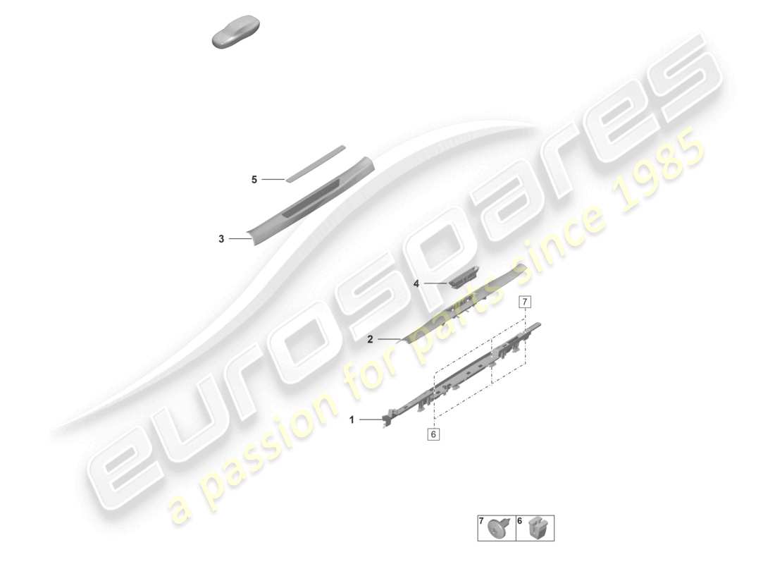 porsche 2022 (992-1 gt3/rs/st) längsträgerverkleidung innen teilebild