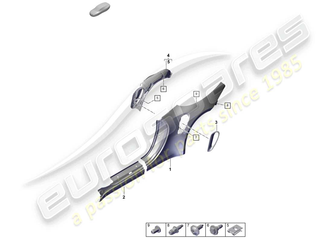 porsche 2021 (992-1 turbo / s) seitenteil cabriolet teilediagramm