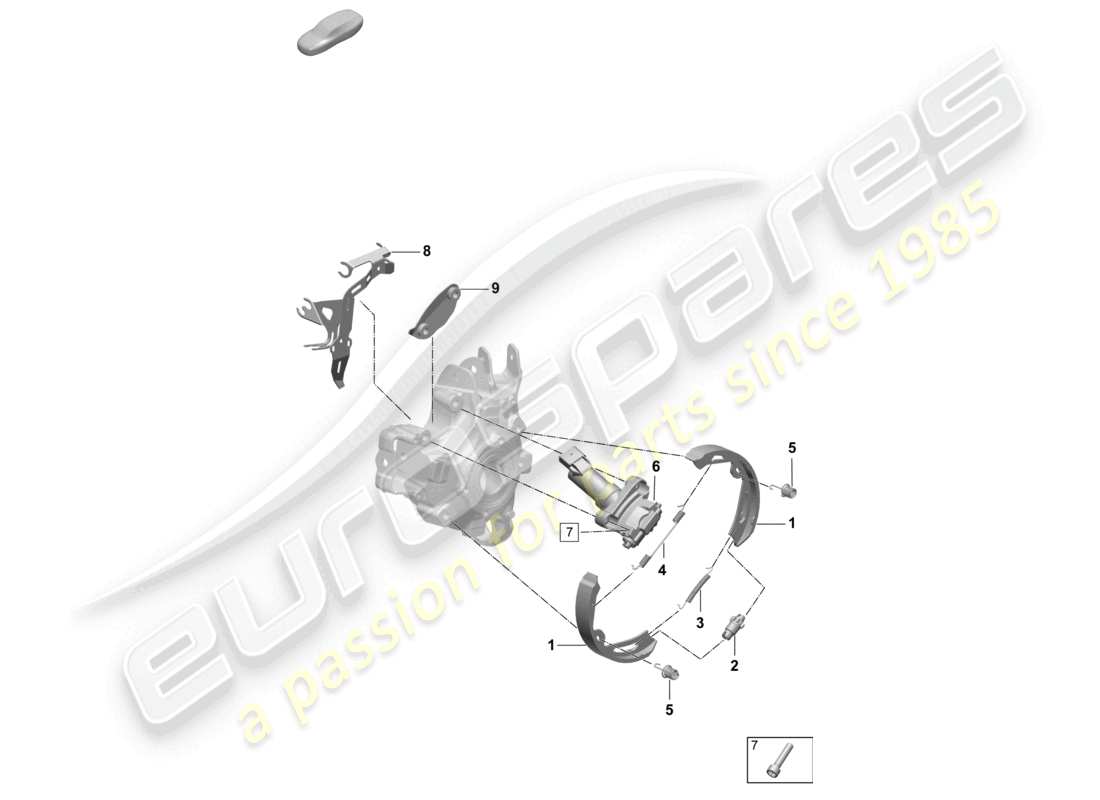 porsche 2025 (taycan 9j1-2) parkbremse ersatzteildiagramm