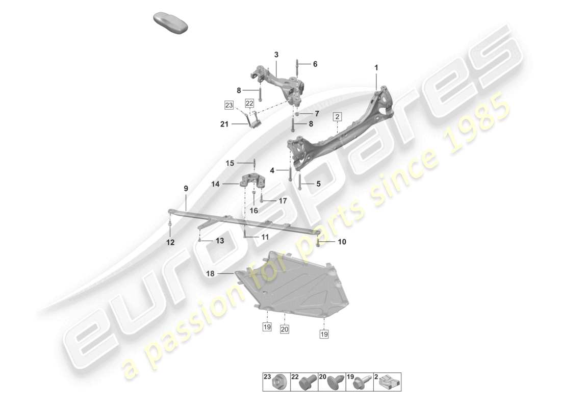 porsche 2024 (992-1) hinterachse querträger teilediagramm
