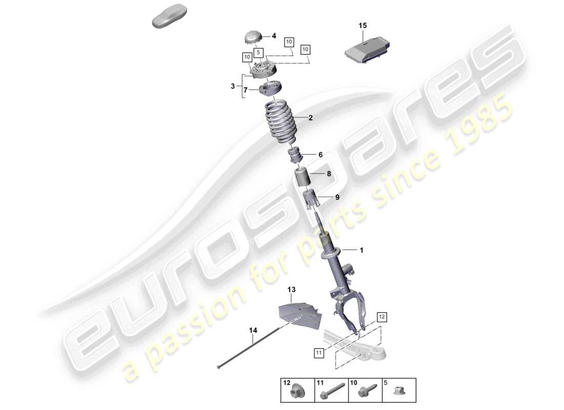 porsche 2025 (cayenne e3 pa) stahlfederung schraubenfeder stoßdämpfer teilediagramm