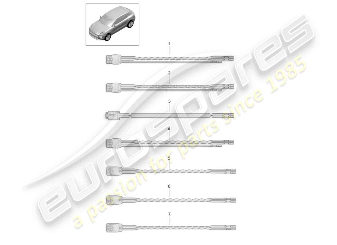 porsche 2024 (macan) kabelsatz airbag für sicherheitsgurt teilediagramm