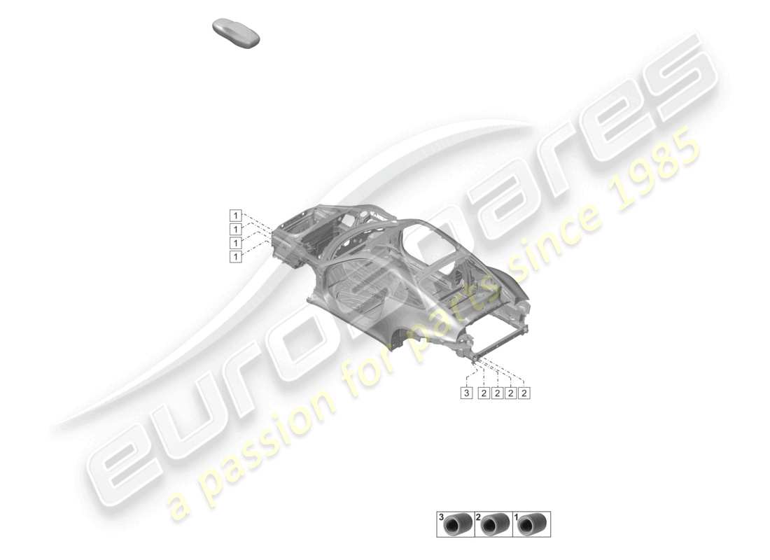 porsche 2026 (992-2 turbo / s) stoßdämpferbefestigung vorne und hinten vorderachse hinterachse teilediagramm
