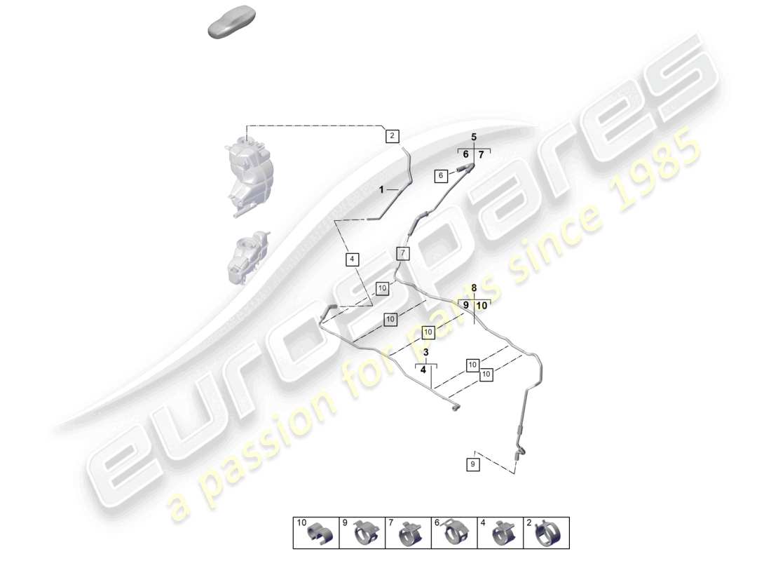 porsche 2024 (panamera 976) kühlmittelkühlsystem teilediagramm