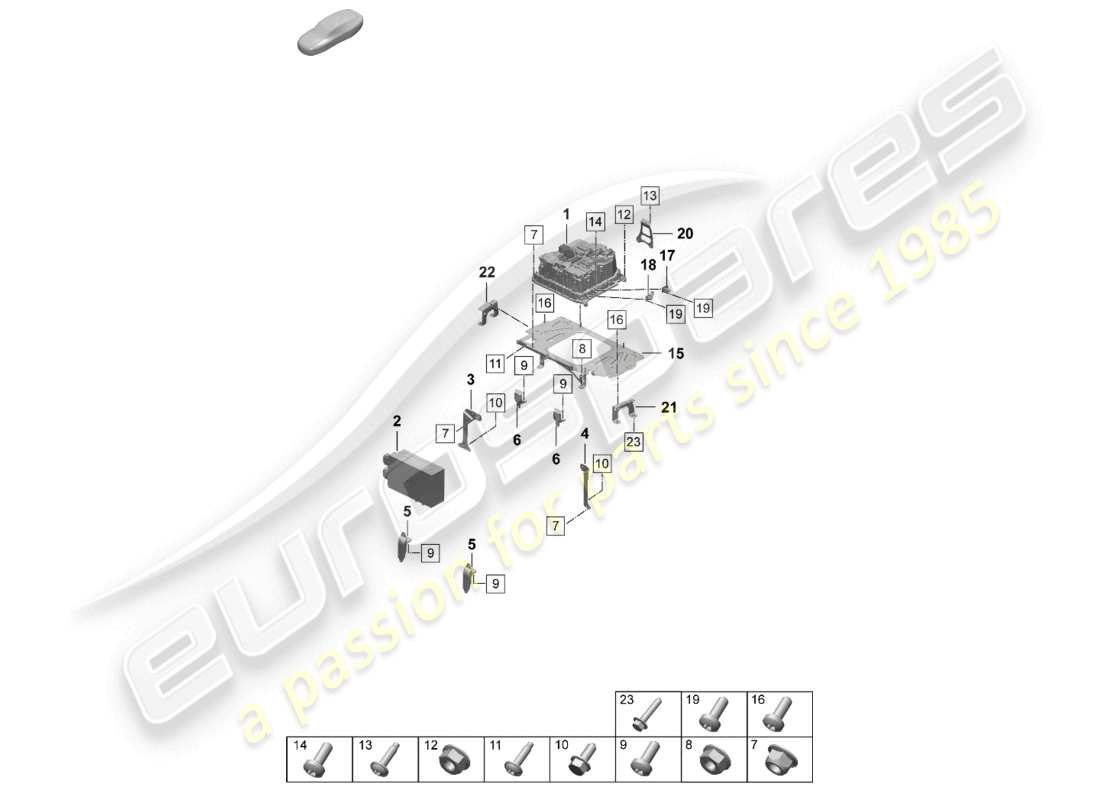 porsche 2025 (taycan 9j1-2) ladegerät für hochvoltbatterie ausgangsmodul teilediagramm