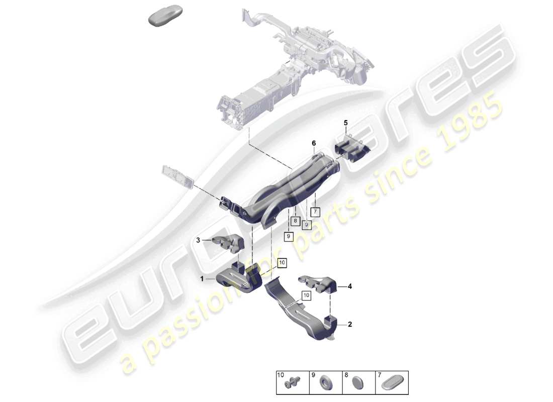 porsche 2024 (cayenne e3 pa) klimaanlage luftführung fahrgastraum teilediagramm