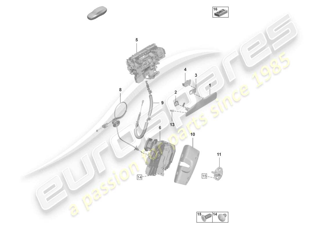 porsche 2023 (taycan 9j1-1) türgriffe hinten türschloss teileübersicht